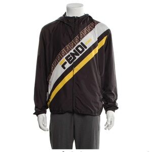 Fendi Men's Black and Yellow Windbreaker